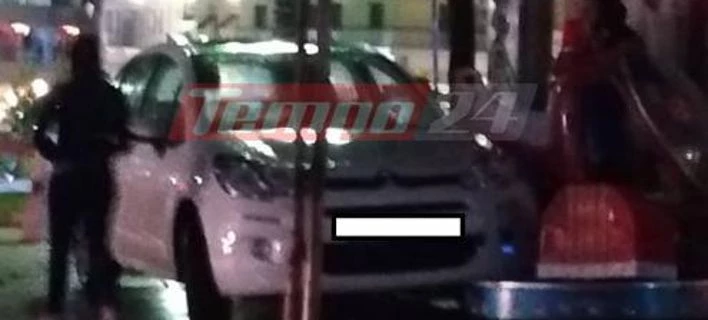Πάτρα: Αυτοκίνητο «καβάλησε» την πλατεία Γεωργίου – Η τρελή πορεία του οχήματος (Εικόνες)